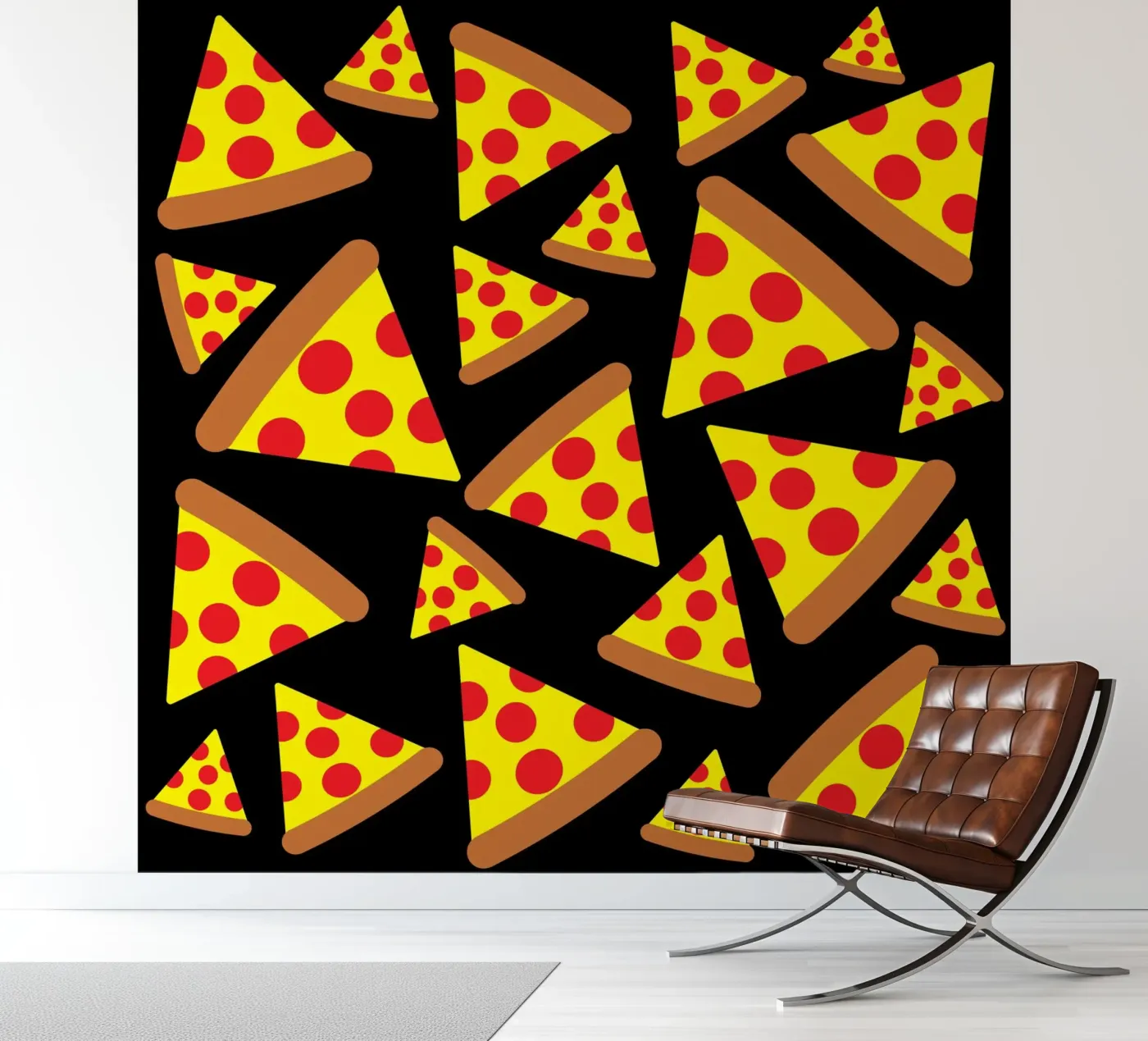 Pizza pattern fotobehang van baobabprintstore