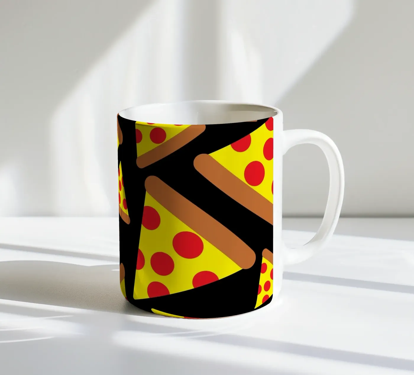 Pizza pattern ceramic mug by baobabprintstore