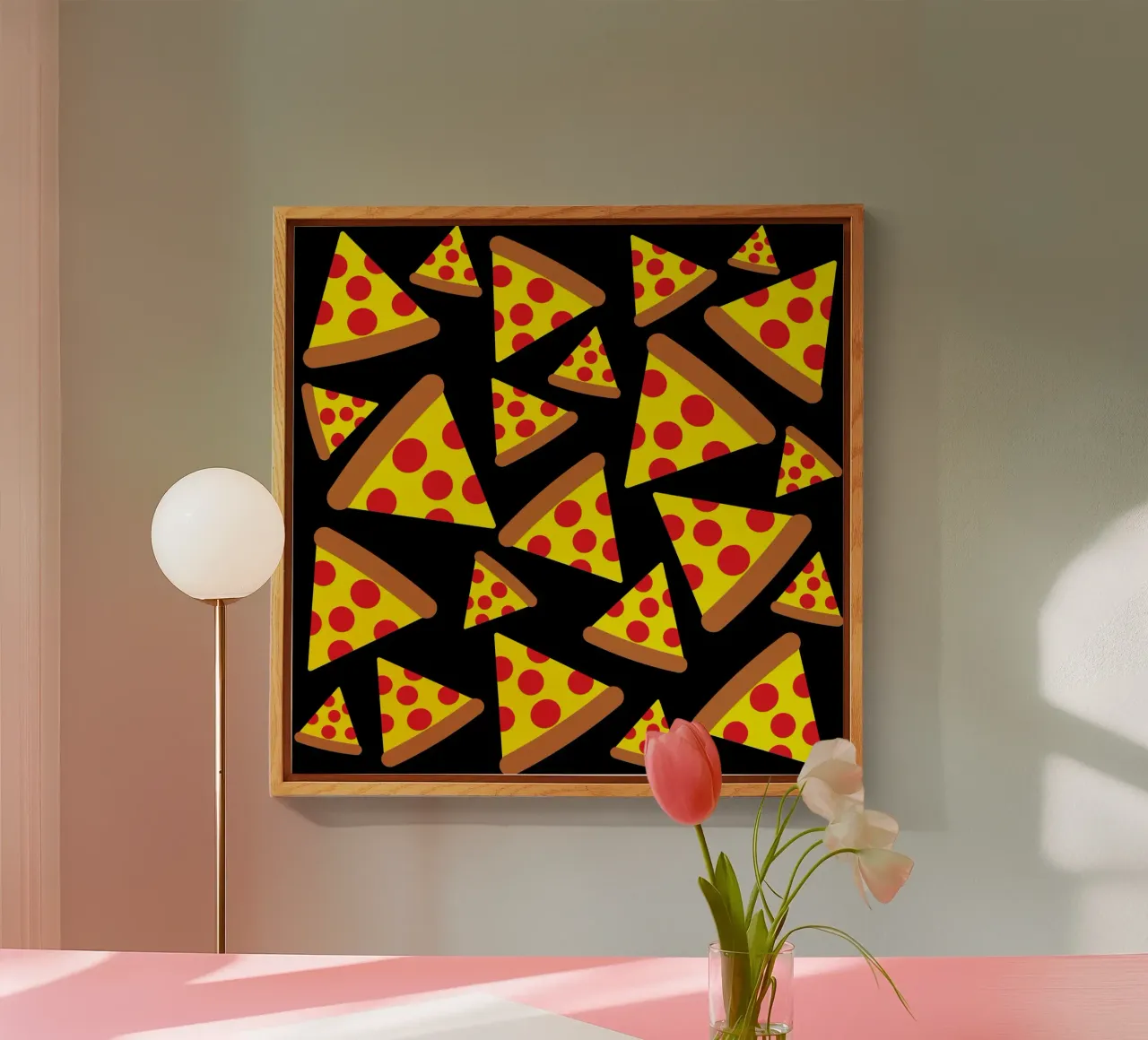 Pizza pattern acryl van baobabprintstore