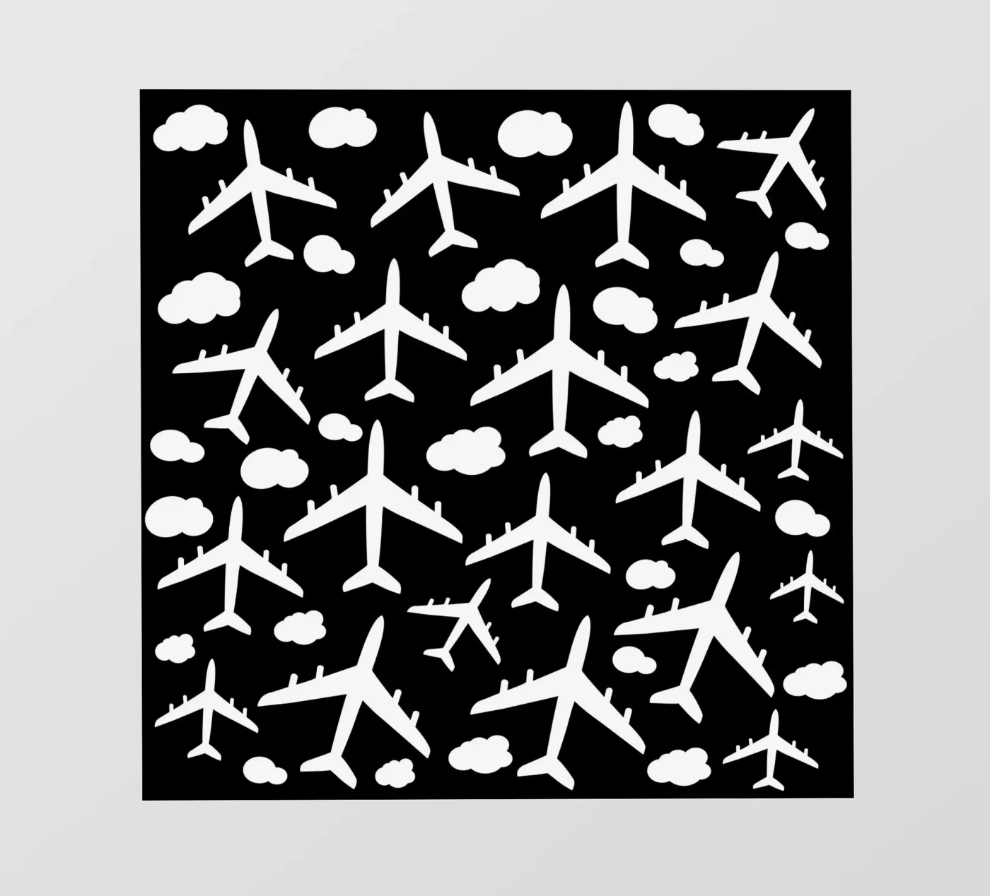 Flying aircraft pattern fotobehang van baobabprintstore