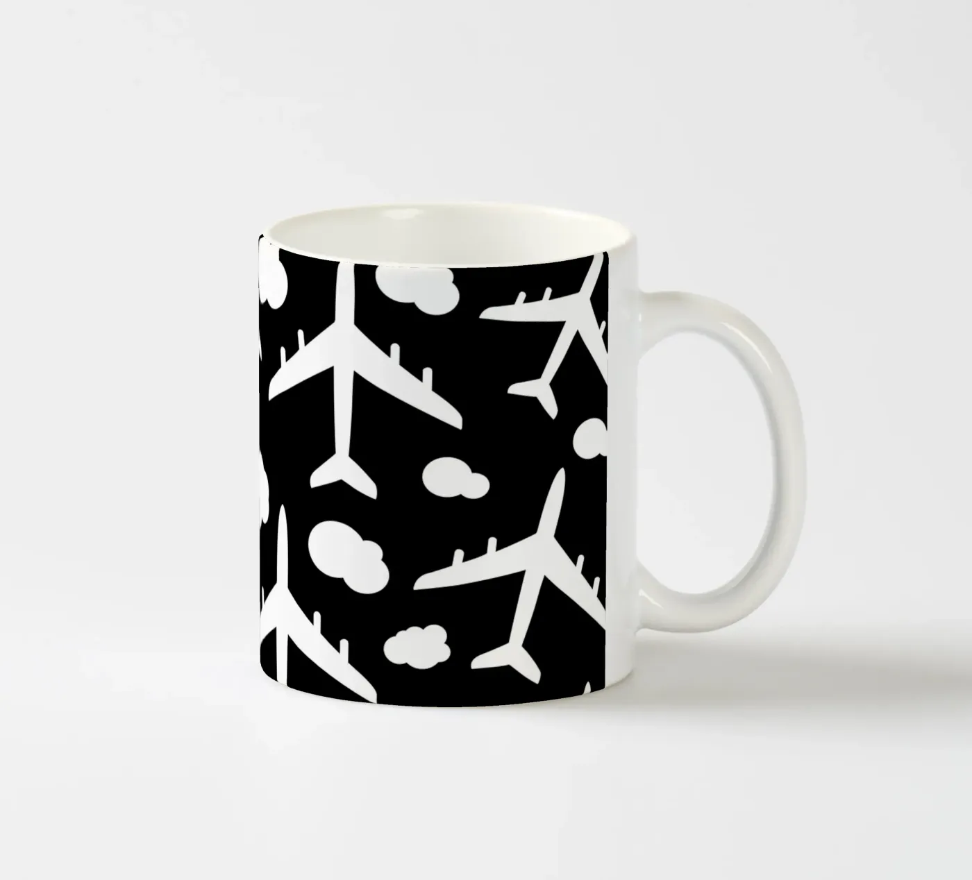 Flying aircraft pattern ceramic mug by baobabprintstore
