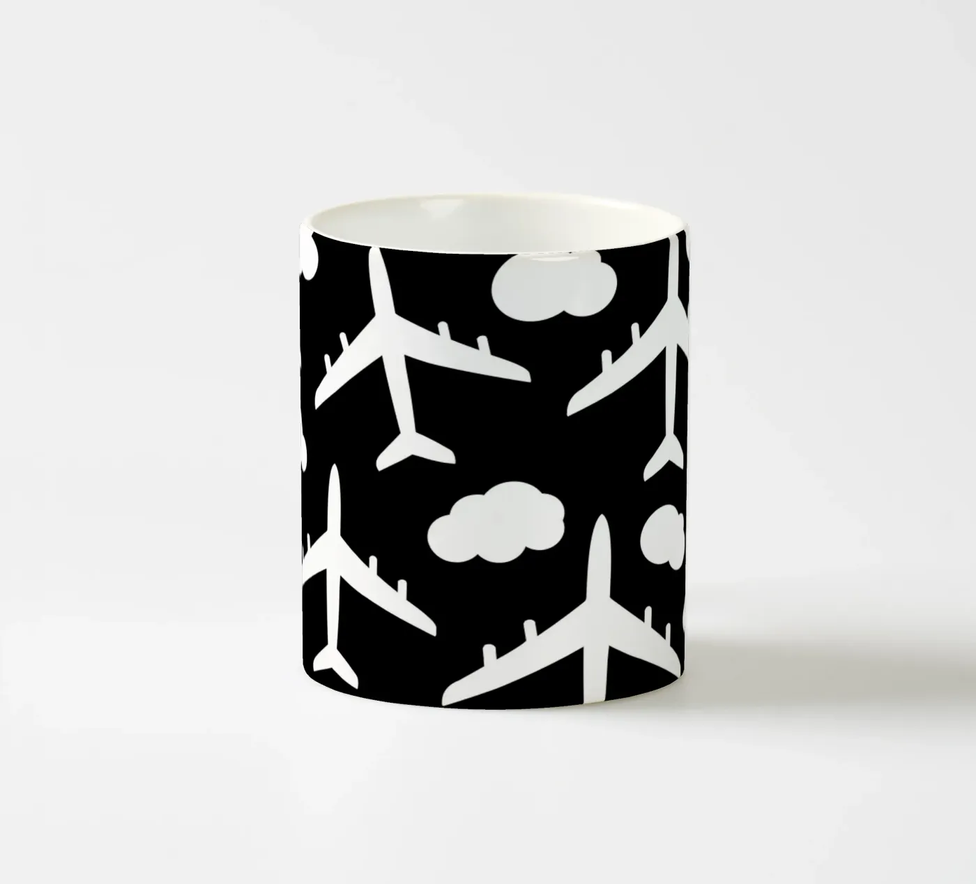 Flying aircraft pattern ceramic mug by baobabprintstore