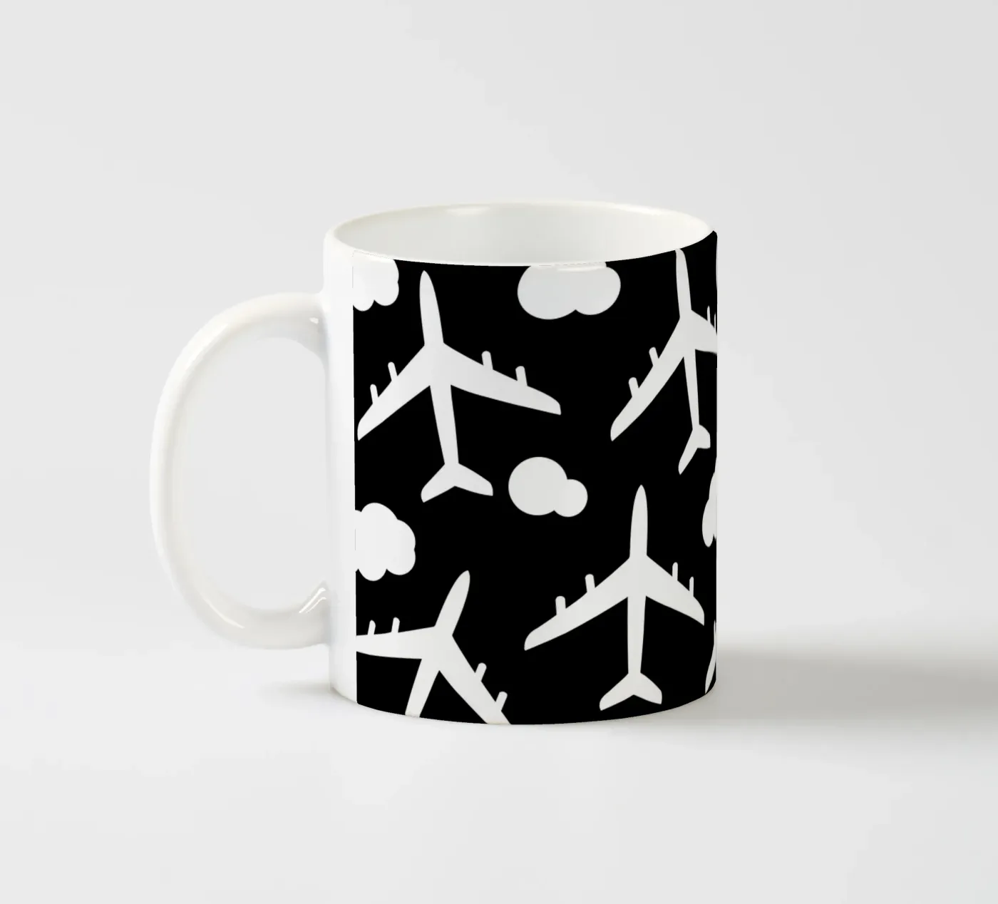 Flying aircraft pattern ceramic mug by baobabprintstore