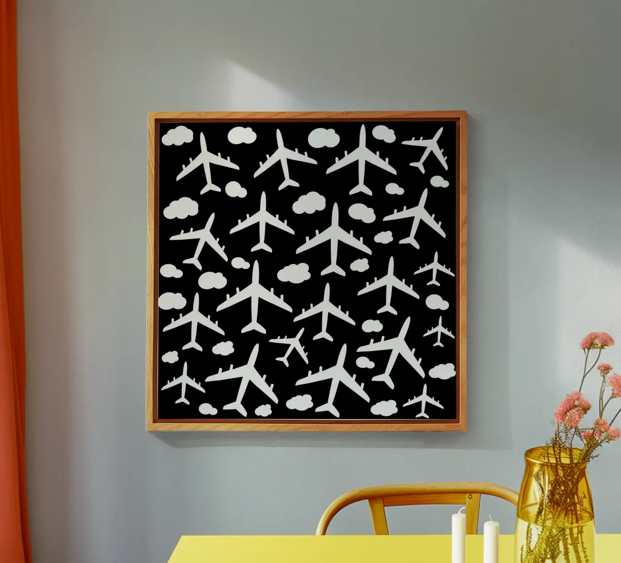 Flying aircraft pattern plexiglass da baobabprintstore