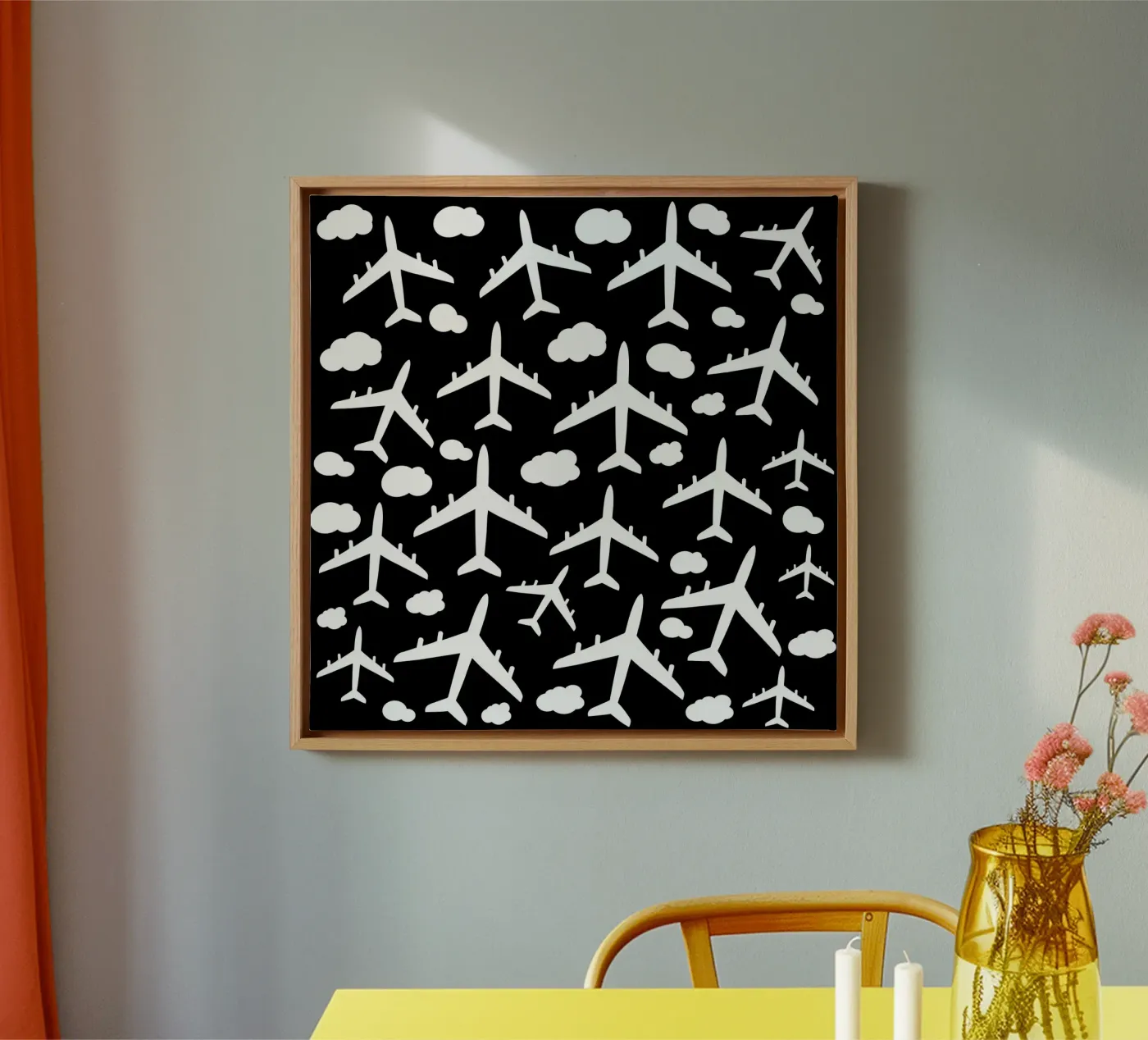 Flying aircraft pattern tela da baobabprintstore