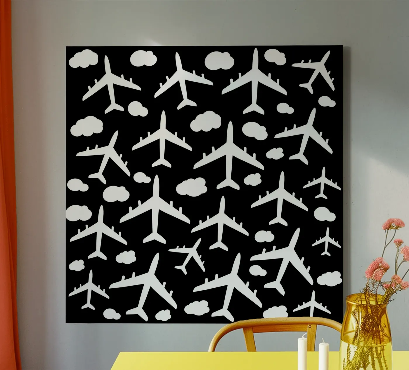 Flying aircraft pattern tela da baobabprintstore