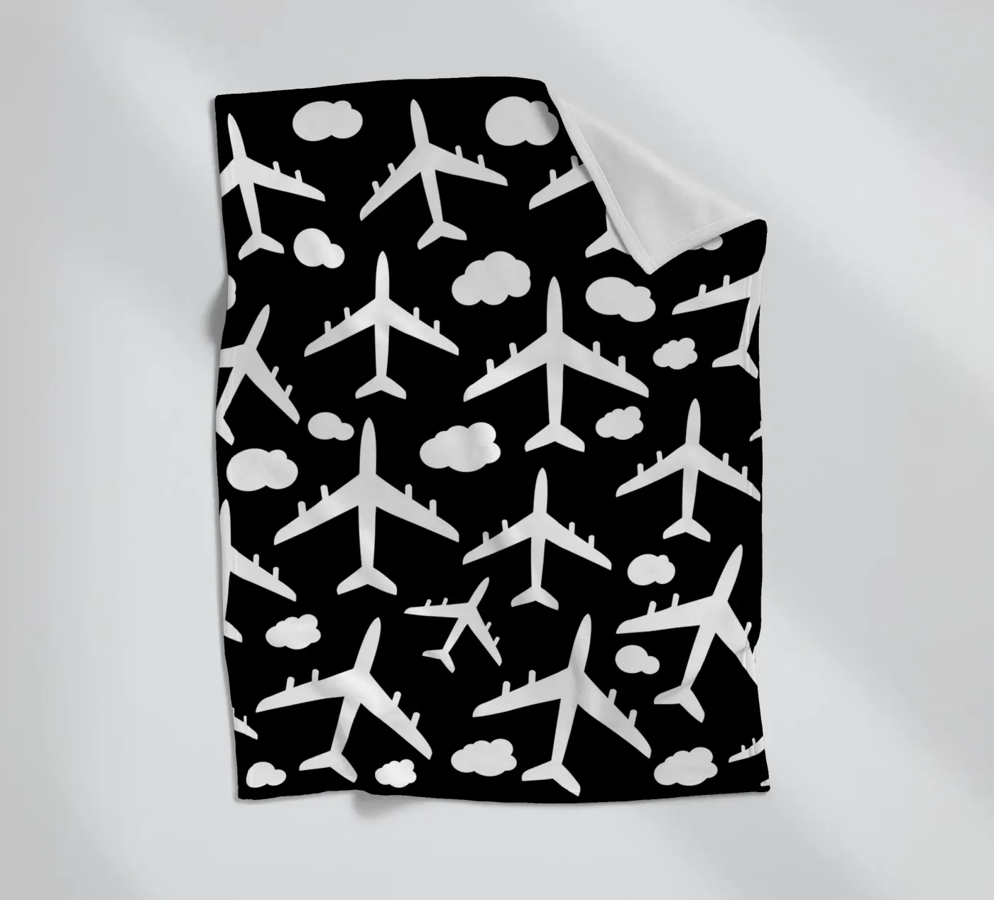 Flying aircraft pattern fleecedeken van baobabprintstore
