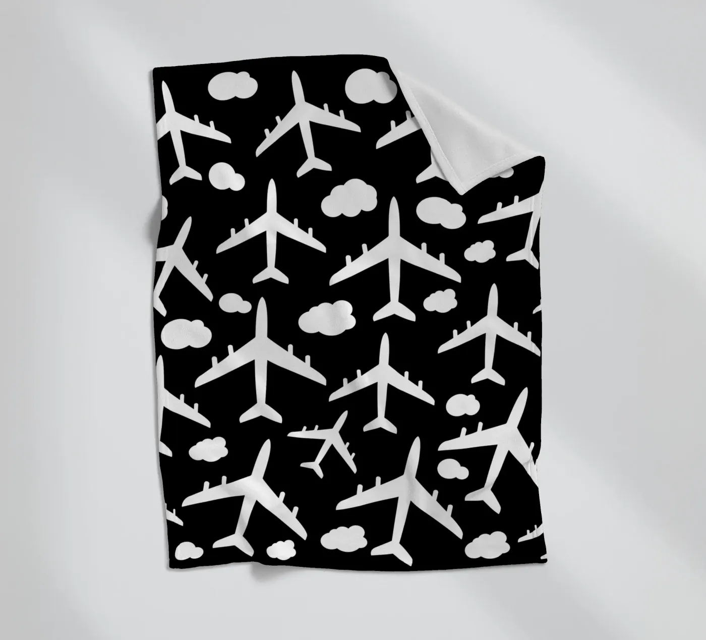 Flying aircraft pattern Fleecedecke von baobabprintstore