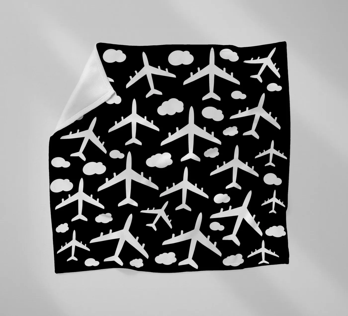 Flying aircraft pattern Fleecedecke von baobabprintstore