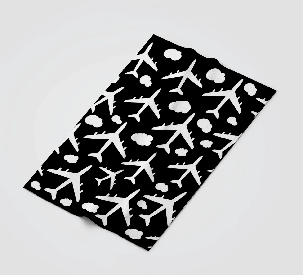 Flying aircraft pattern Fleecedecke von baobabprintstore