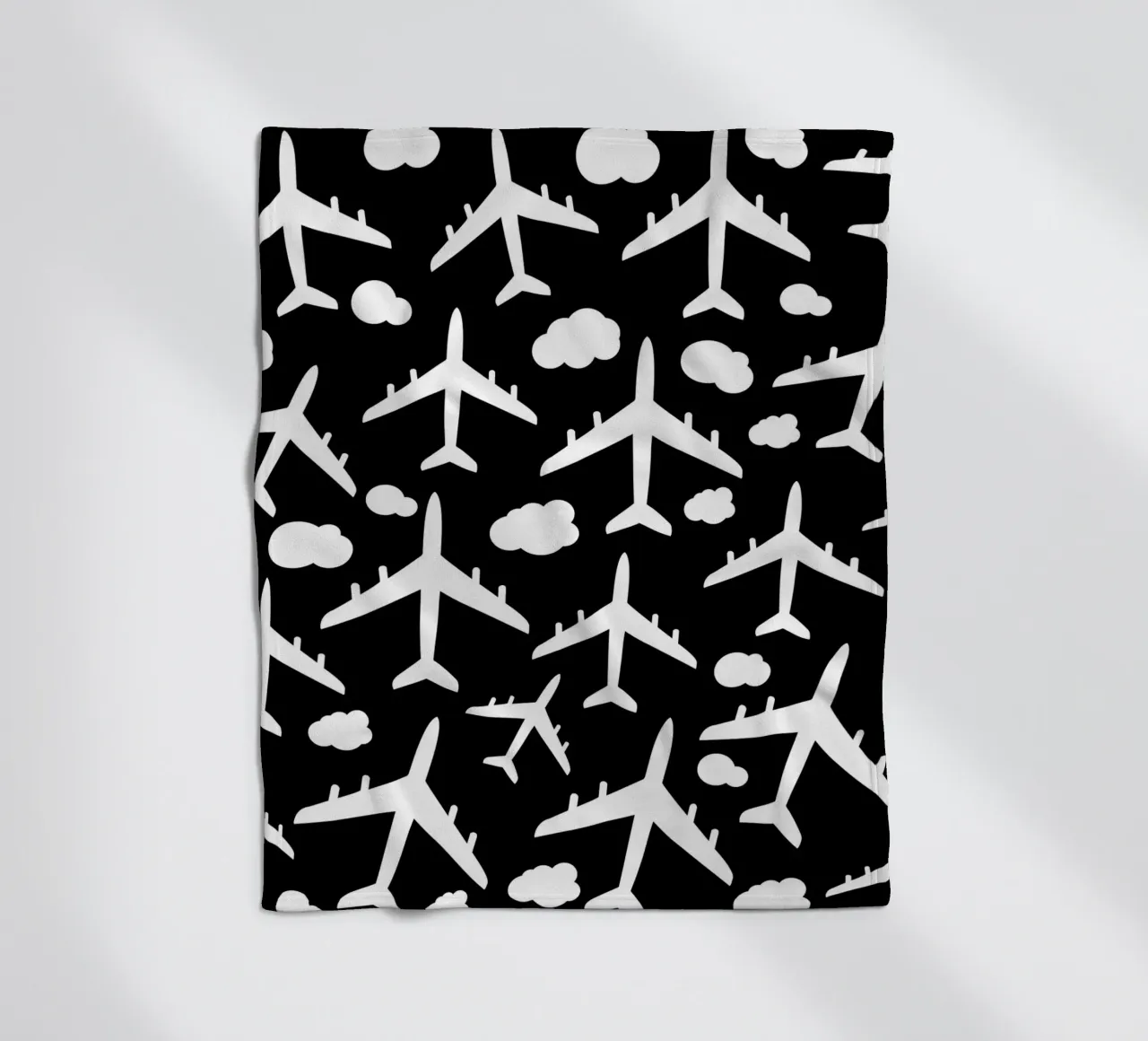 Flying aircraft pattern Fleecedecke von baobabprintstore