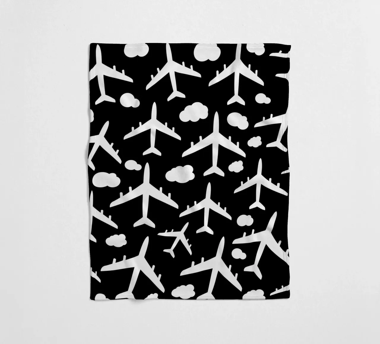 Flying aircraft pattern Fleecedecke von baobabprintstore