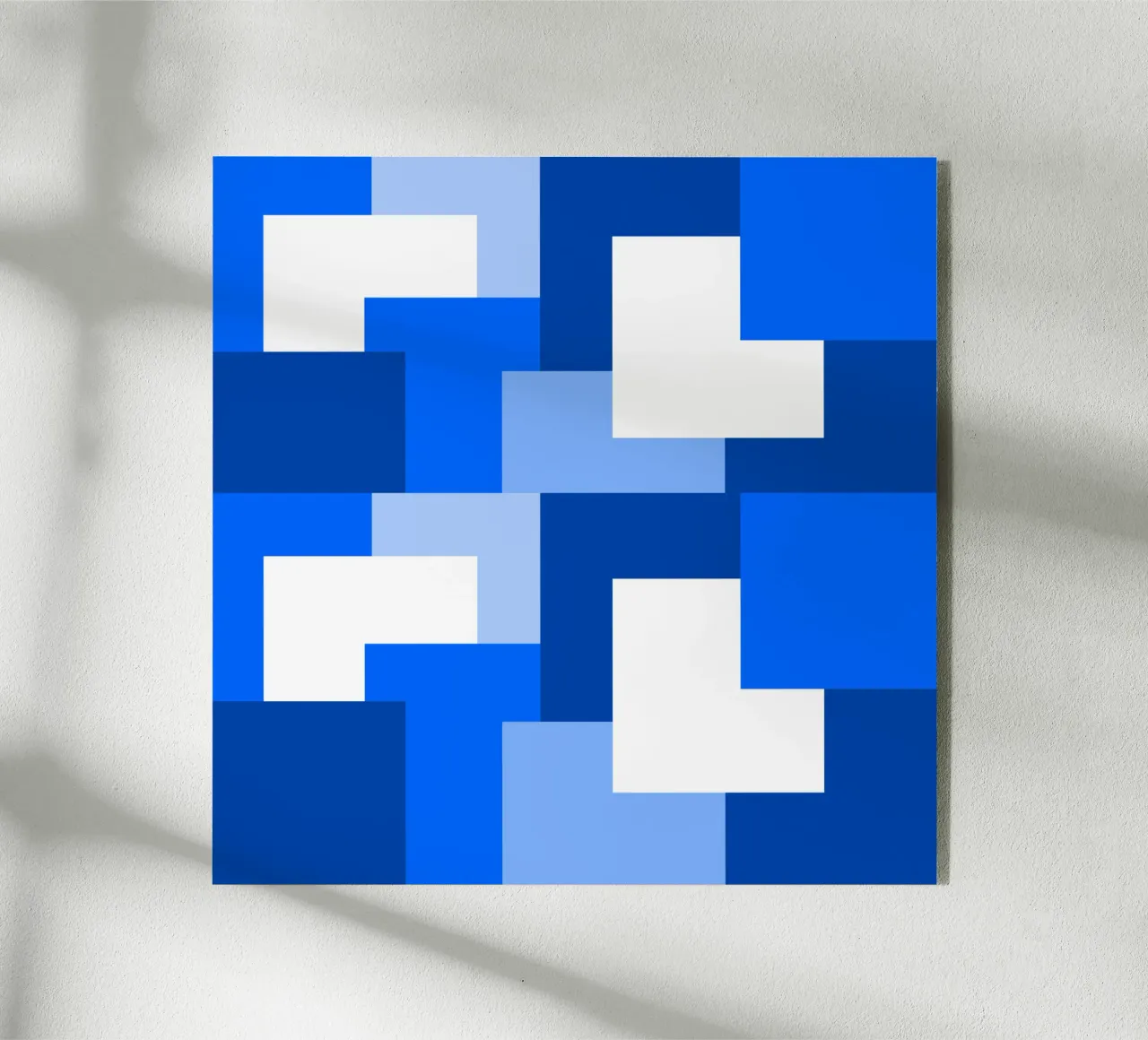 Blue square tiles acrylic glass by baobabprintstore