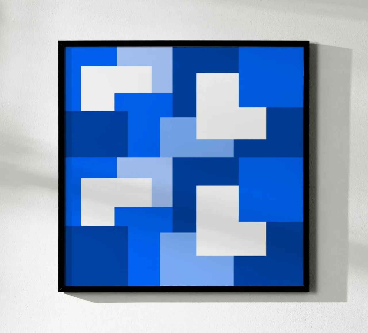 Blue square tiles poster da baobabprintstore