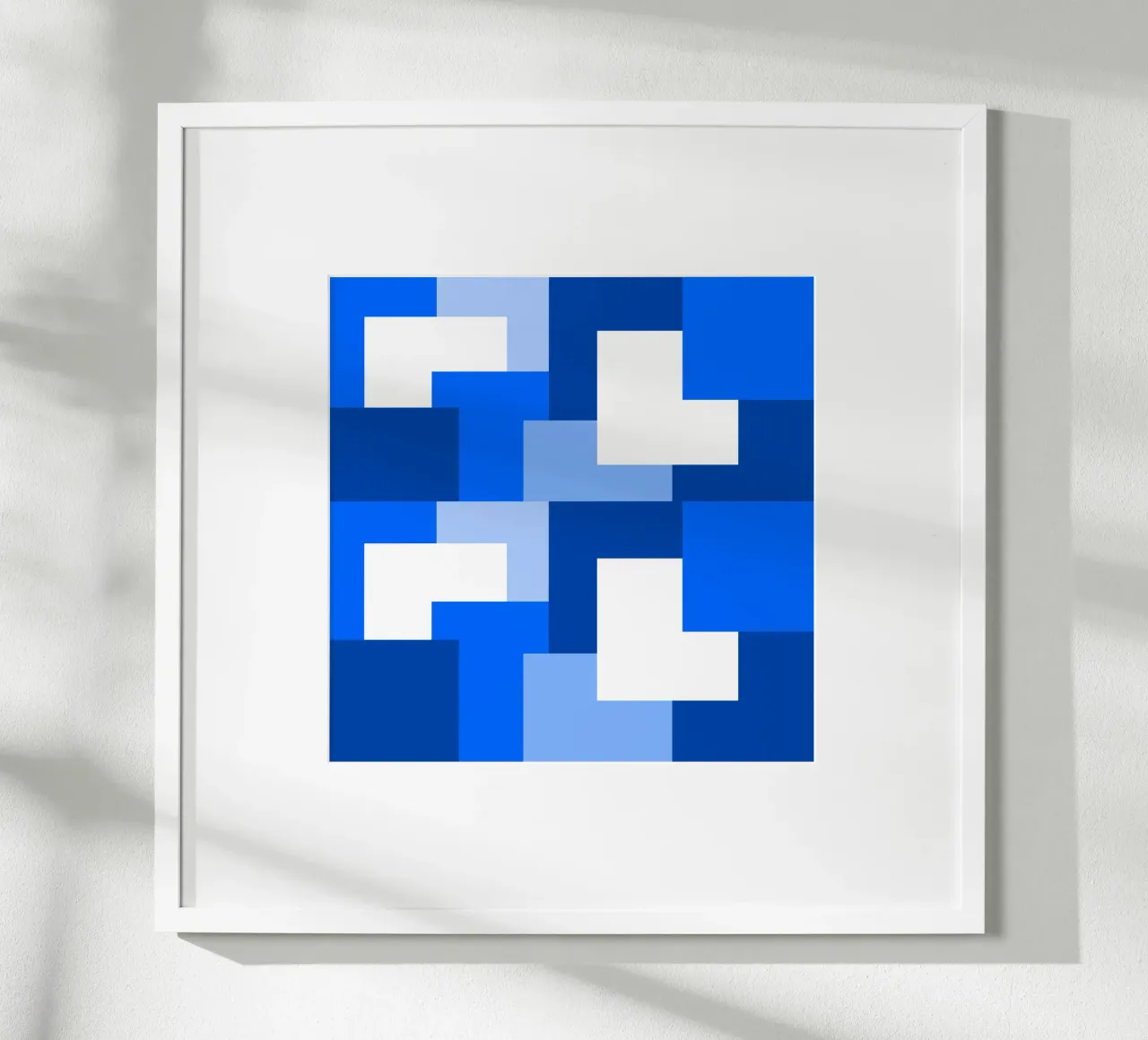 Blue square tiles poster da baobabprintstore