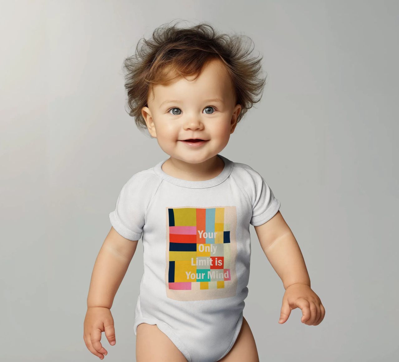 Your Only Limit Is Your Mind short-sleeve baby romper by Gaite