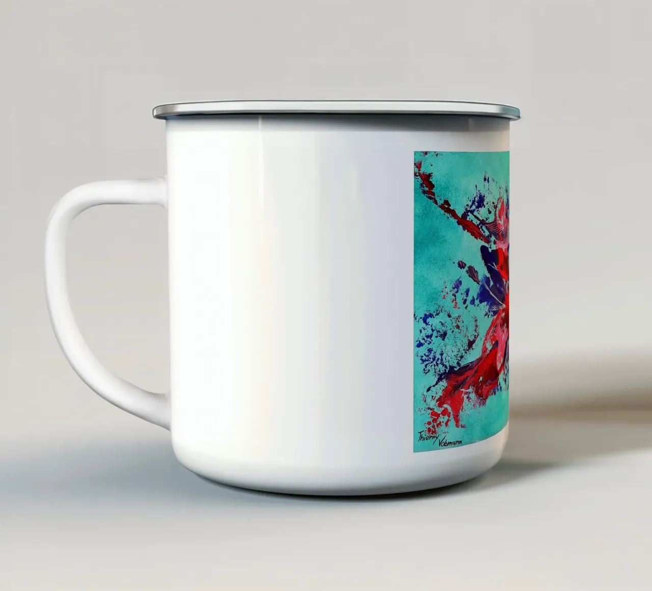 IDEAL GIFT 109 tazza in smalto da Thierry Vobmann Abstract painting