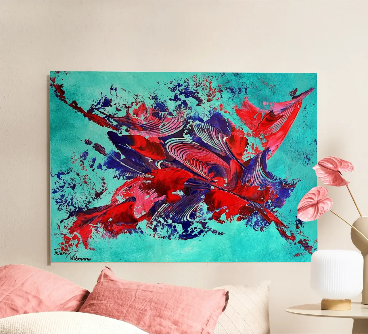 IDEAL GIFT 109 forex plate by Thierry Vobmann Abstract painting