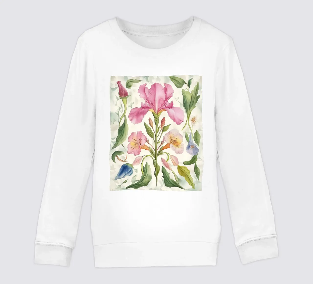 Boho Astratto Fiore Primavera Iris Bohemian Vintage Natura felpa bambino da Gentle Echoes Art