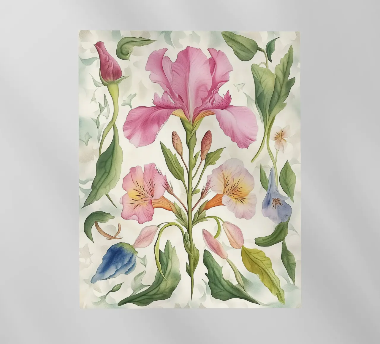 Boho Astratto Fiore Primavera Iris Bohemian Vintage Natura pellicola backlit da Gentle Echoes Art