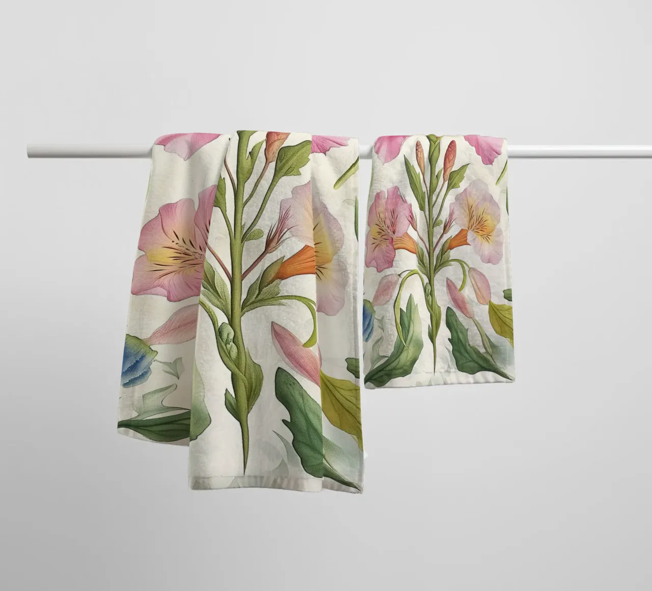 Boho Abstract Flower Spring Iris Bohemian Vintage Nature serviette de bain de Gentle Echoes Art