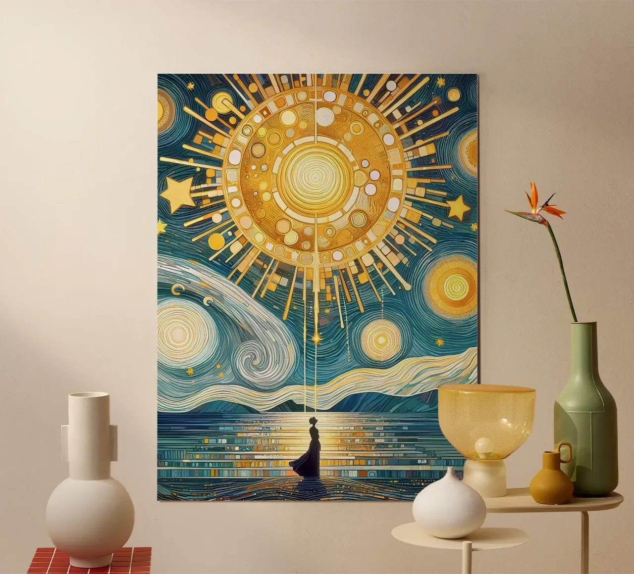 Under mighty stars poster with plastic frame by Art-Nouveau-Dsg