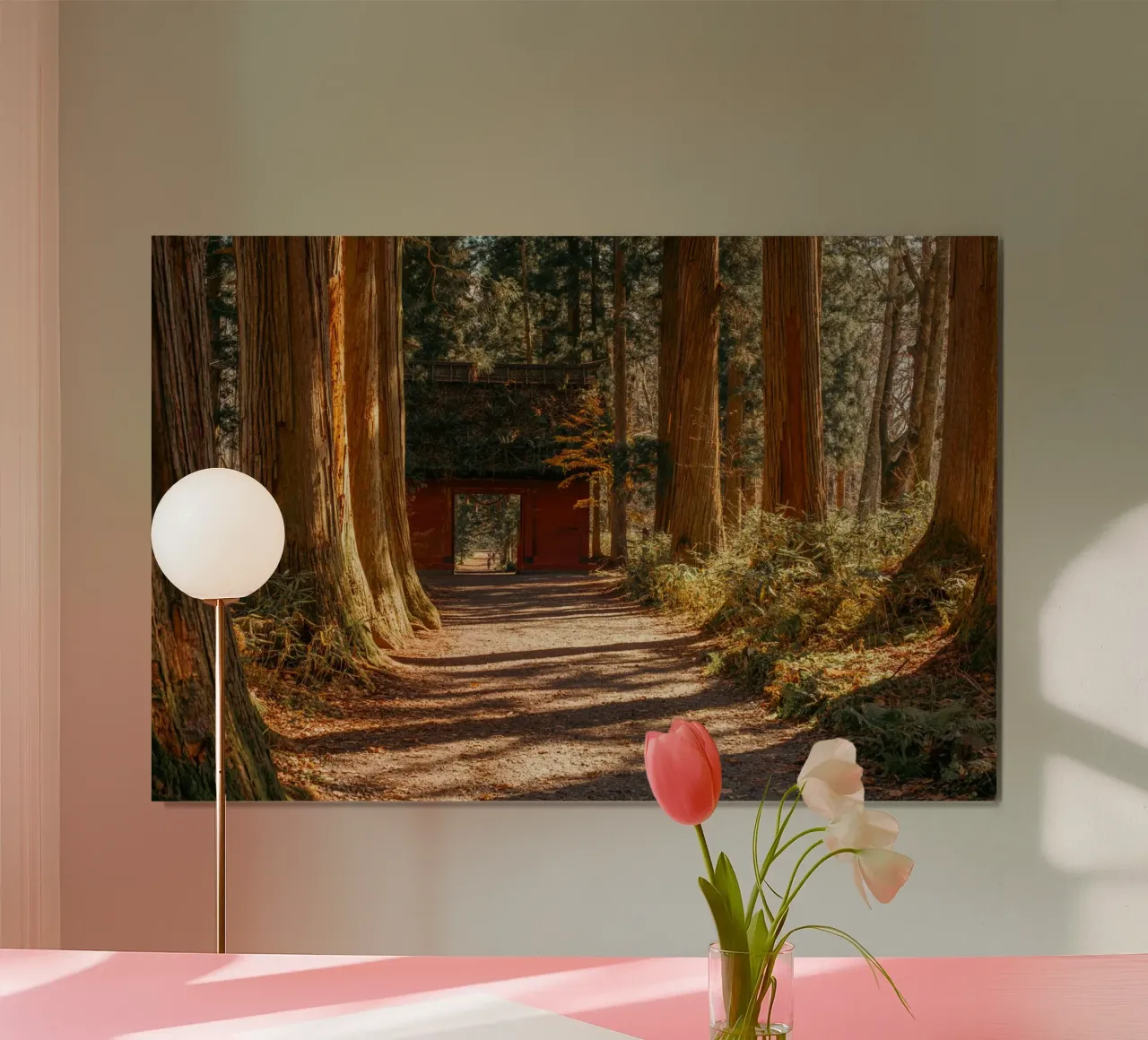 Santuario di Togakushi a Nagano, Giappone poster con telaio in alluminio da Marcel Bisig