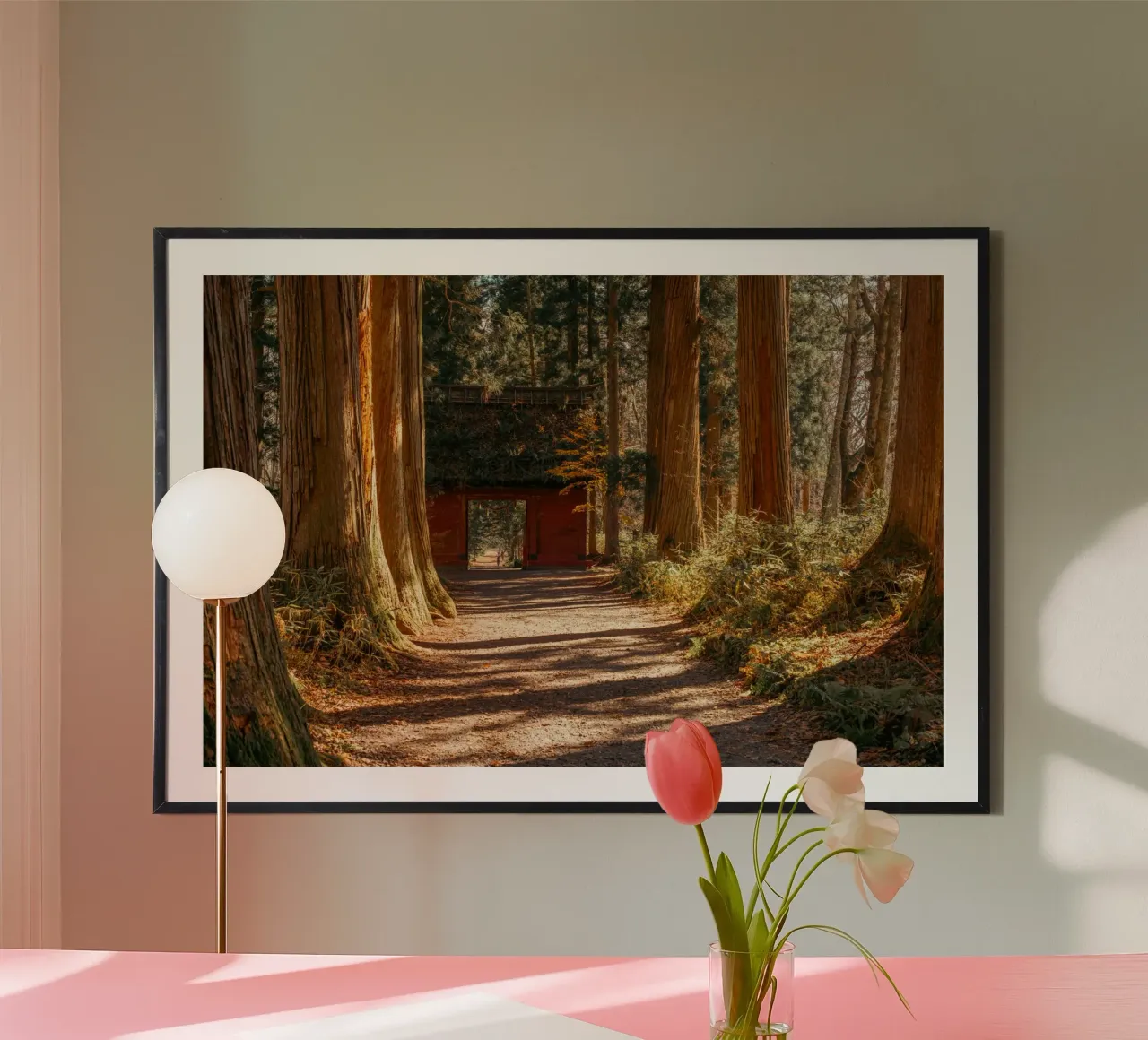 Santuario di Togakushi a Nagano, Giappone poster con telaio in alluminio da Marcel Bisig