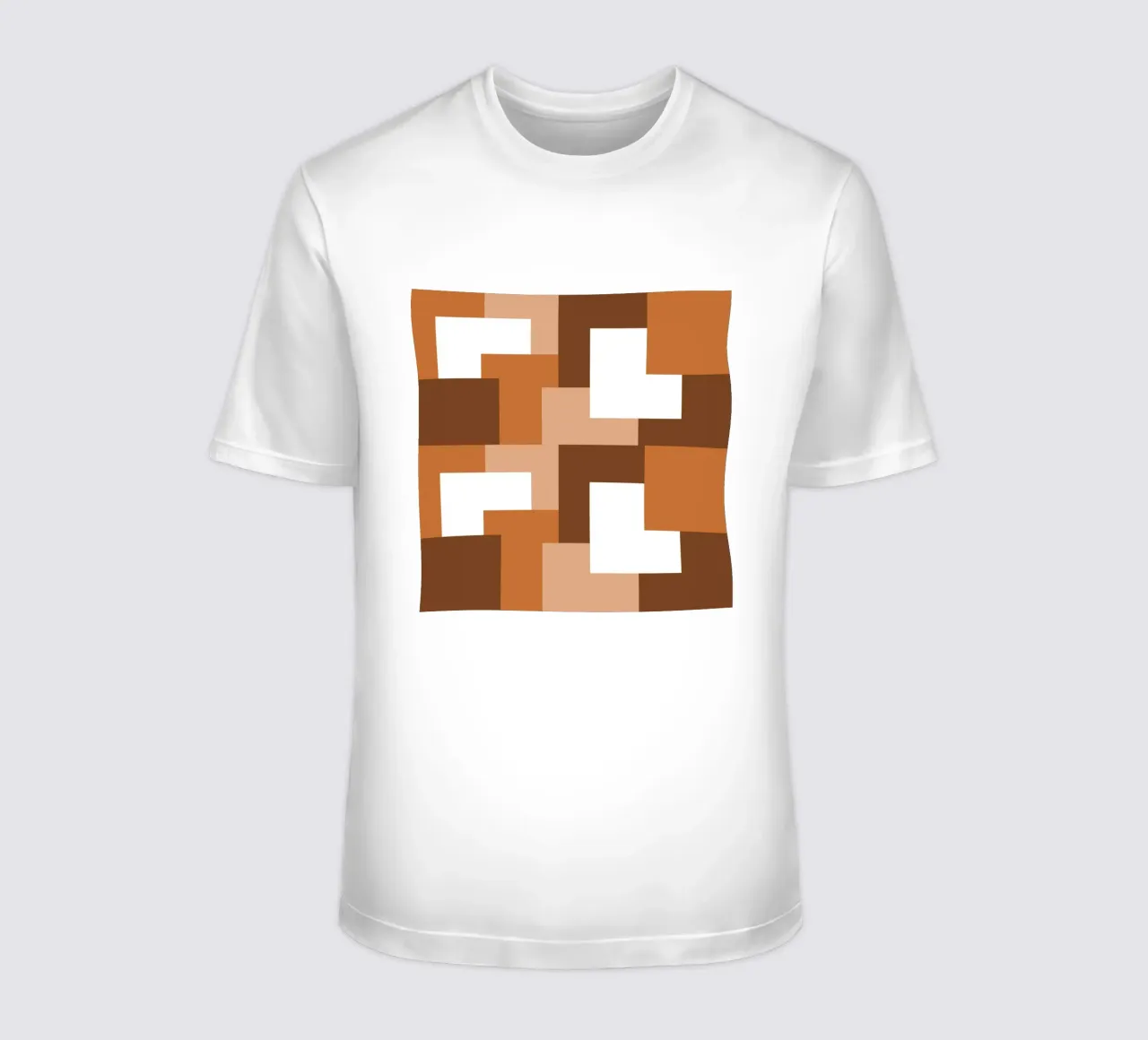 Brown square tiles t-shirt da baobabprintstore