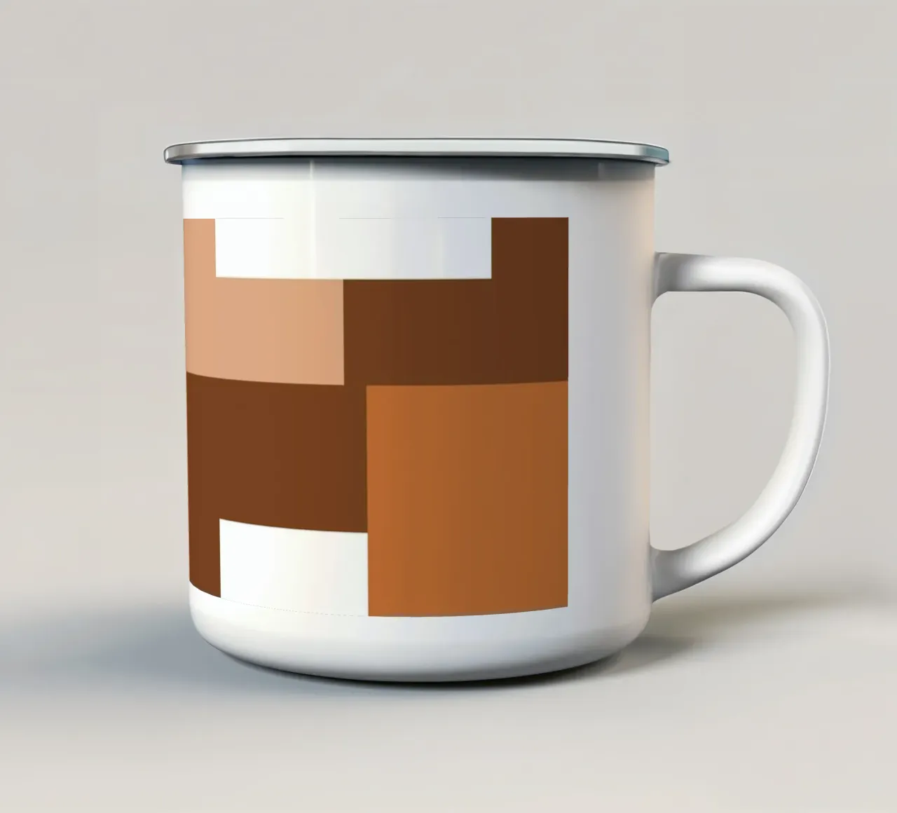 Brown square tiles tazza in smalto da baobabprintstore