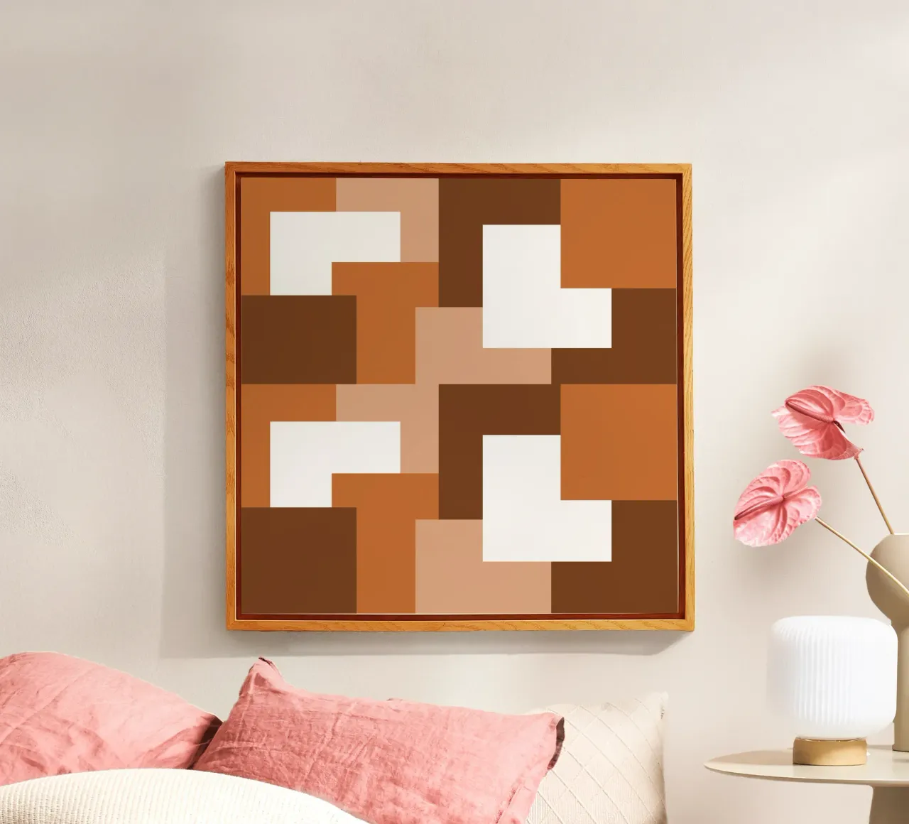 Brown square tiles plexiglass da baobabprintstore