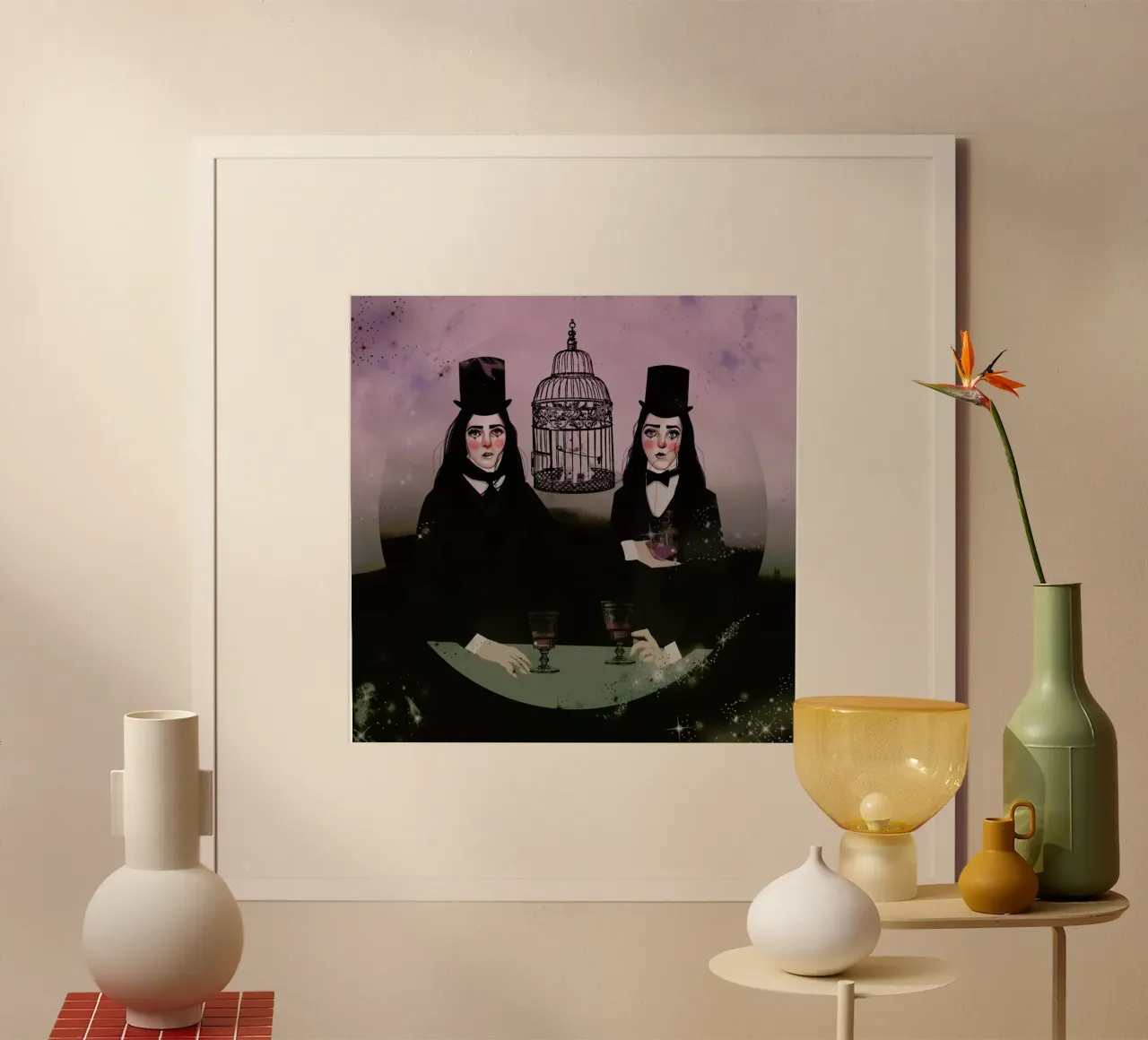 Wizards poster con telaio in legno da Agnes KR Patience