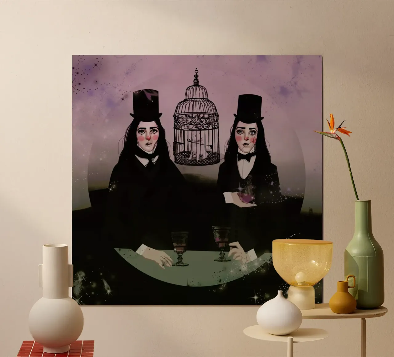 Wizards poster con telaio in legno da Agnes KR Patience