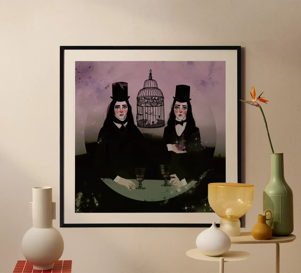 Wizards poster con telaio in legno da Agnes KR Patience