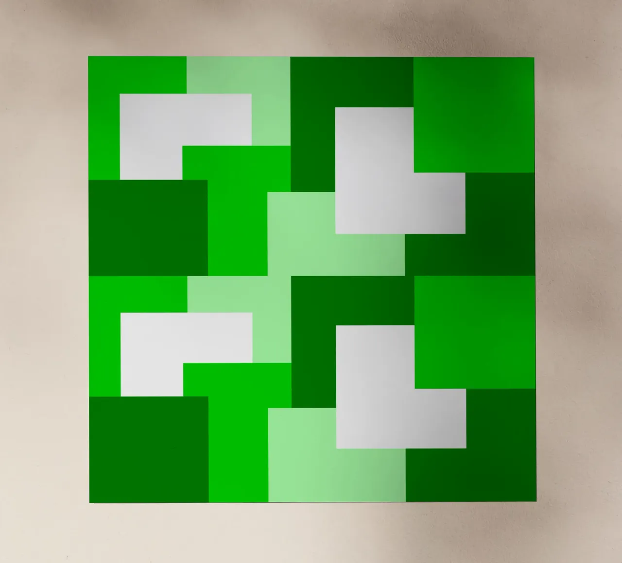 Green square tiles pellicola backlit da baobabprintstore