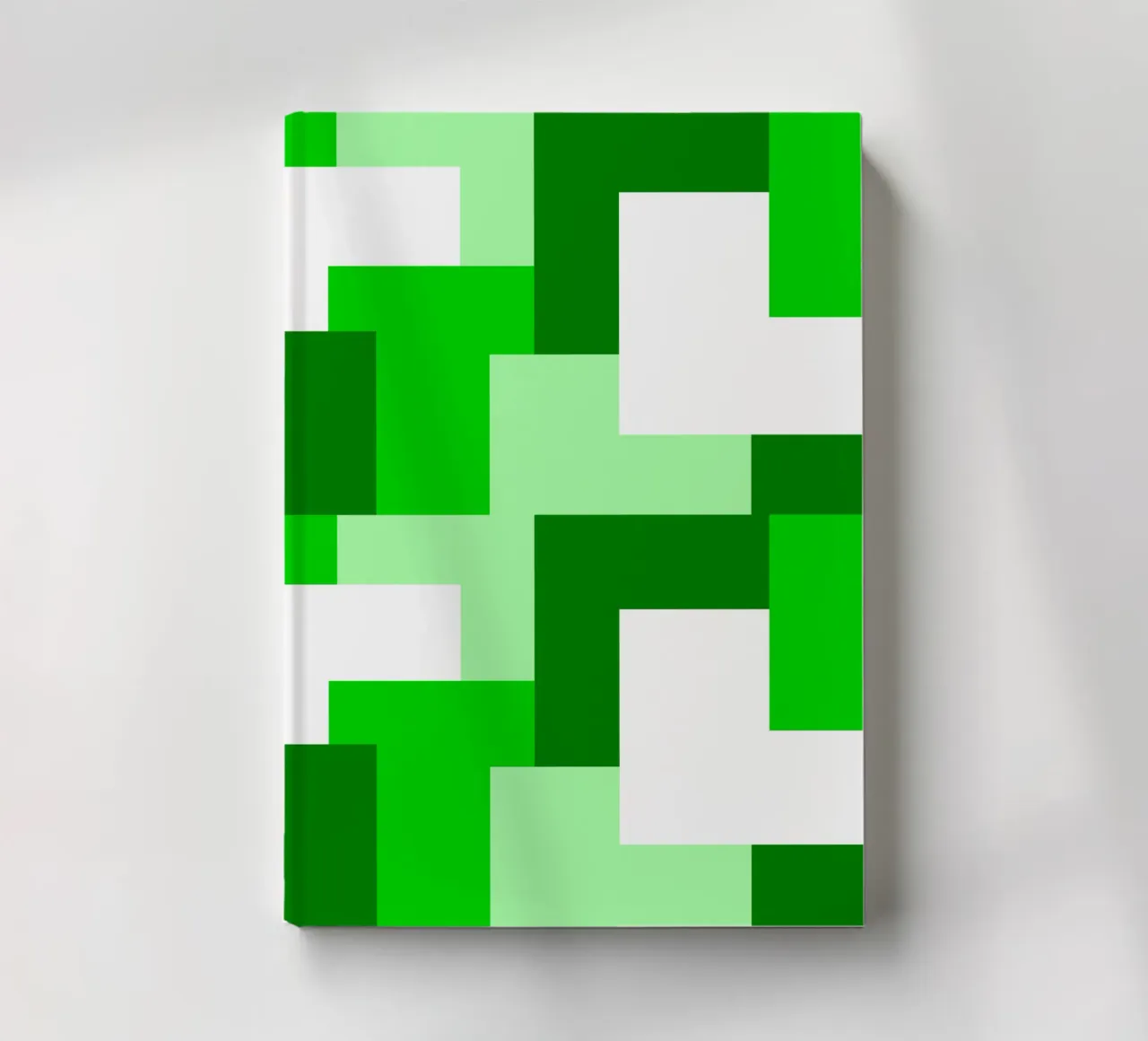 Green square tiles notebook by baobabprintstore