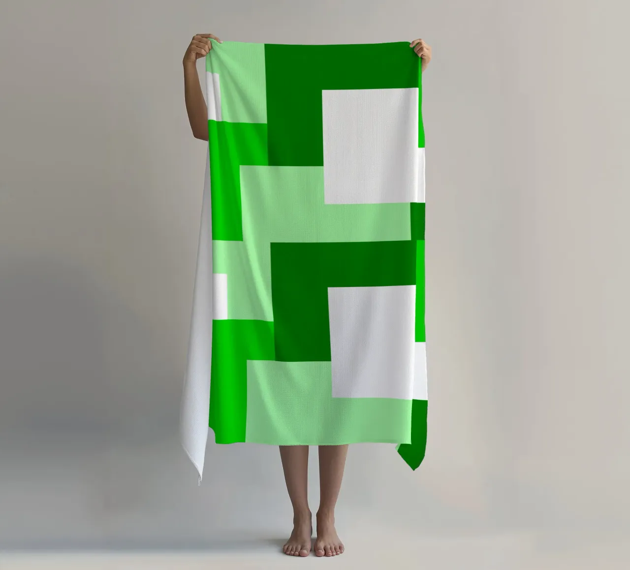 Green square tiles telo mare da baobabprintstore