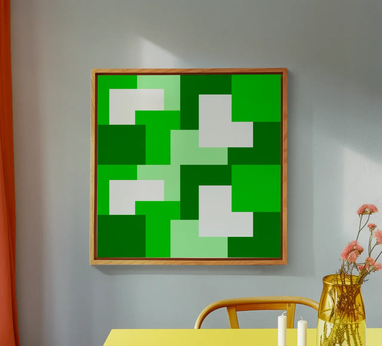 Green square tiles plexiglass da baobabprintstore