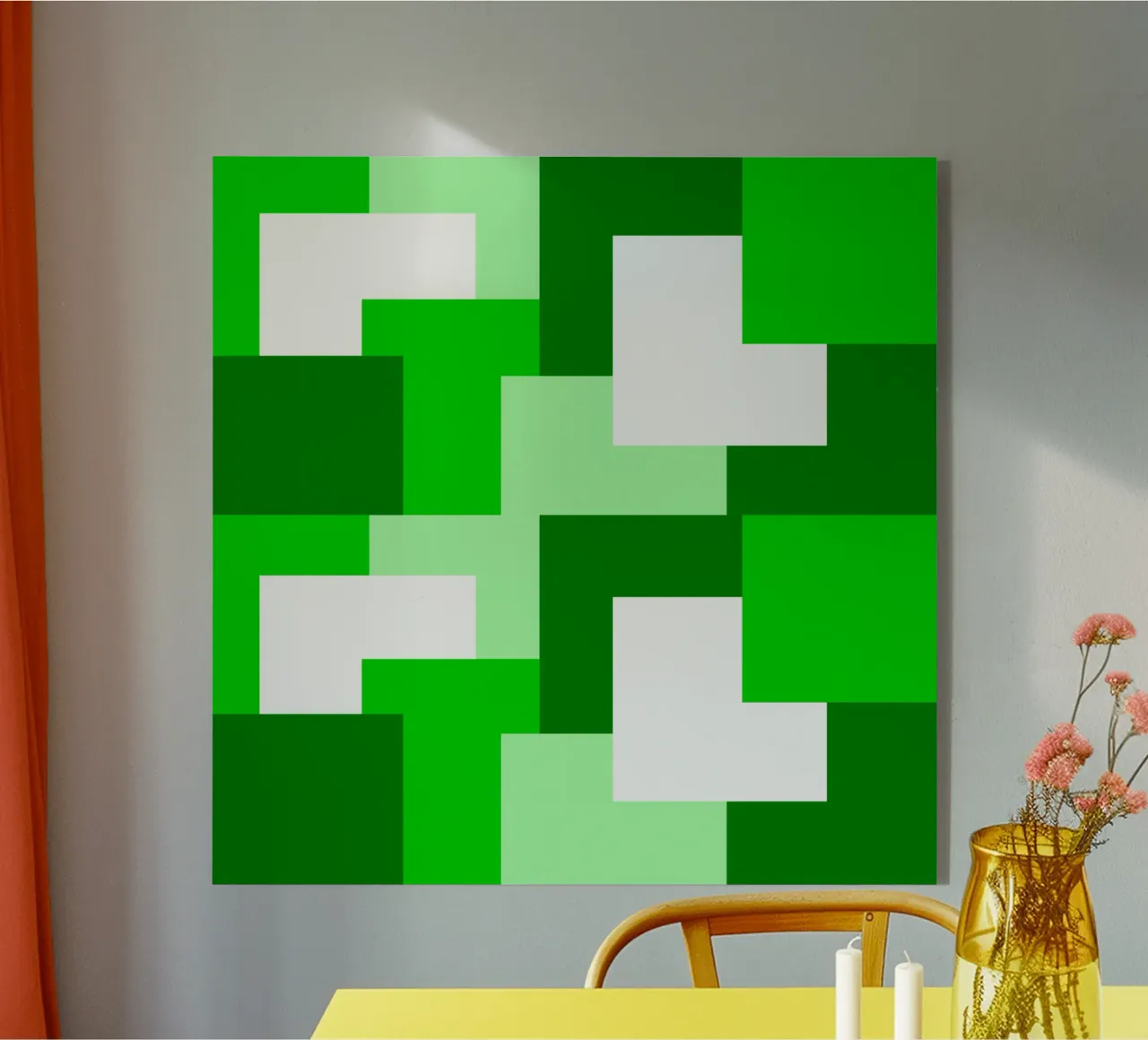 Green square tiles plexiglass da baobabprintstore