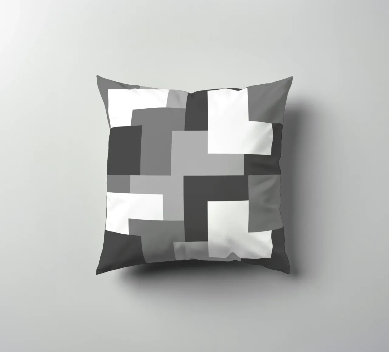 Grey square tiles cuscino da baobabprintstore