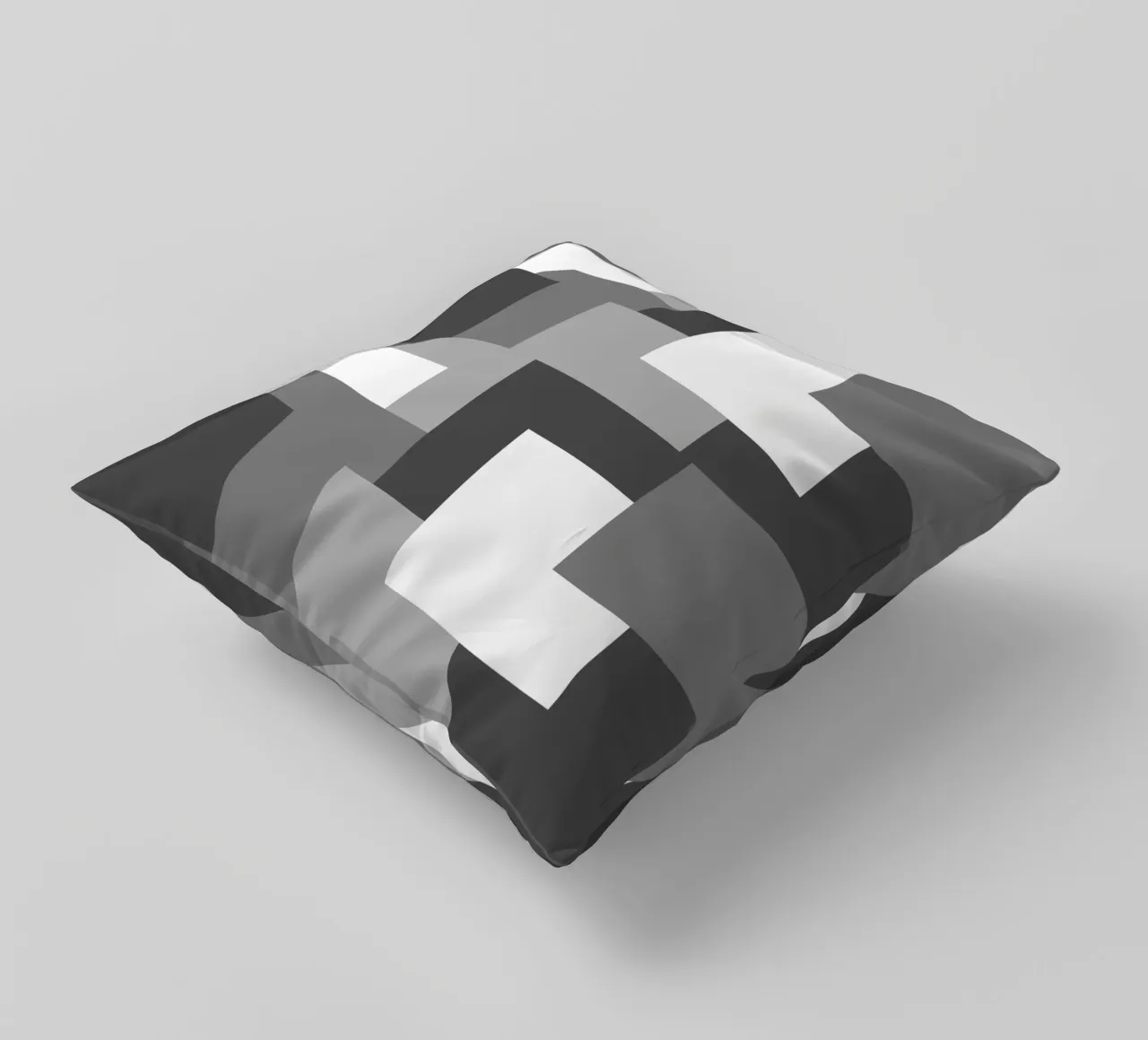 Grey square tiles cuscino da baobabprintstore