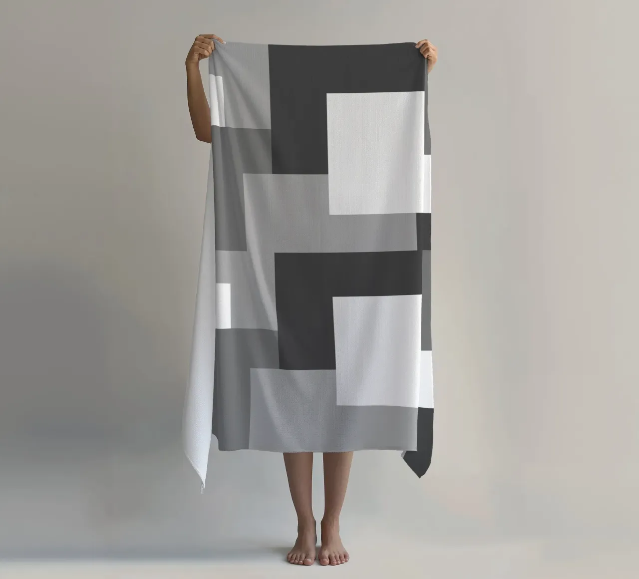 Grey square tiles telo mare da baobabprintstore