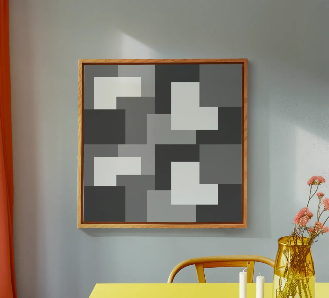 Grey square tiles plexiglass da baobabprintstore