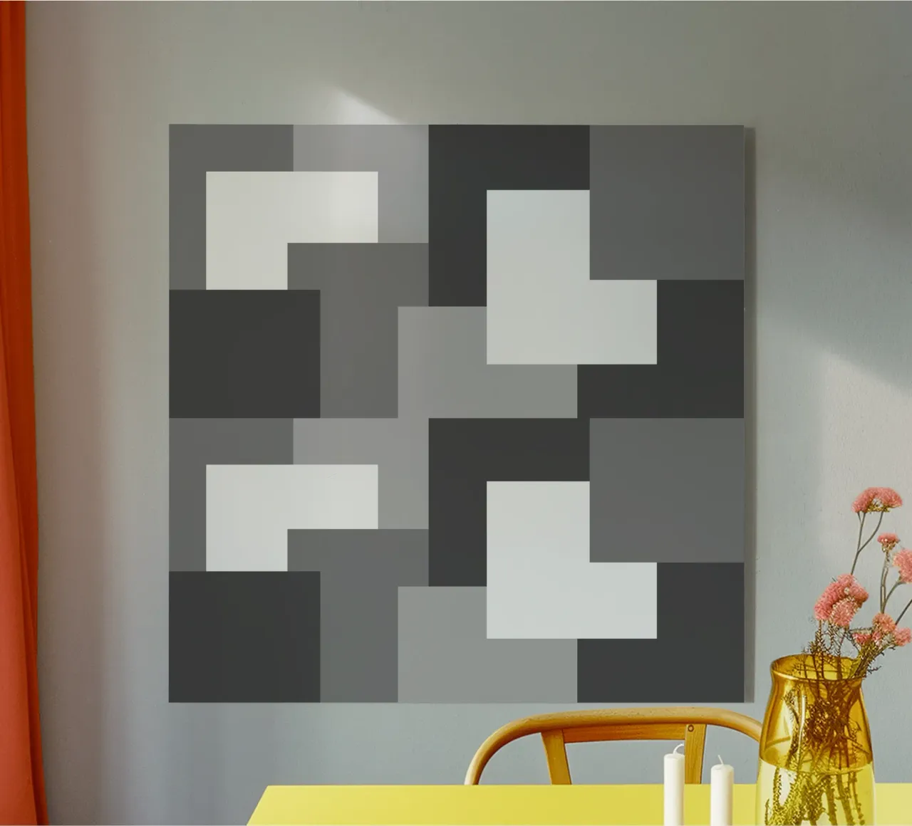 Grey square tiles plexiglass da baobabprintstore