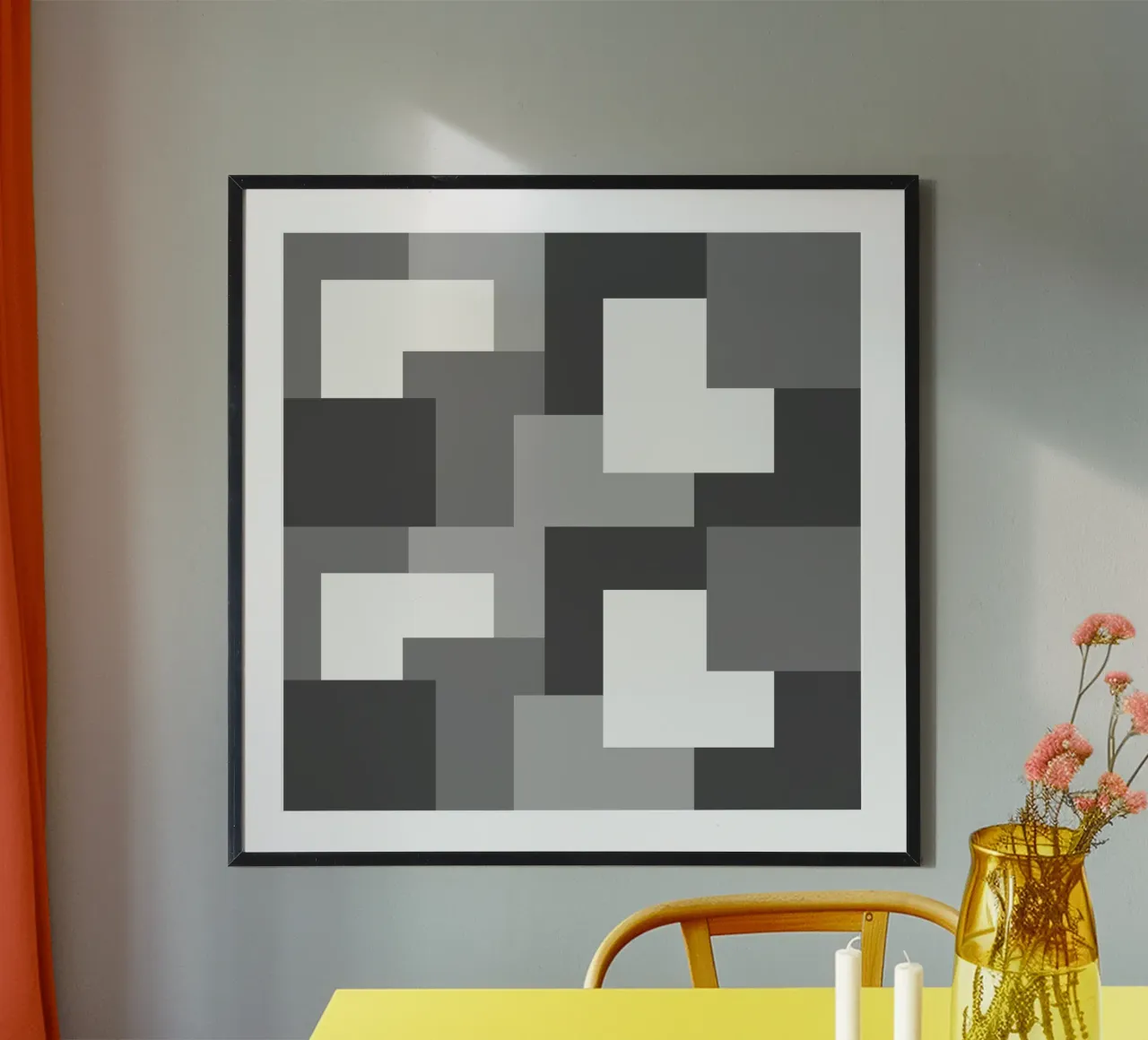Grey square tiles carta hahnemühle da baobabprintstore