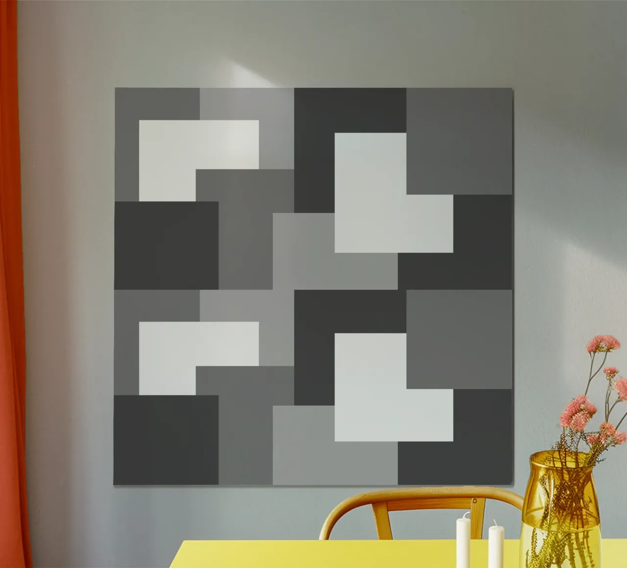 Grey square tiles carta hahnemühle da baobabprintstore