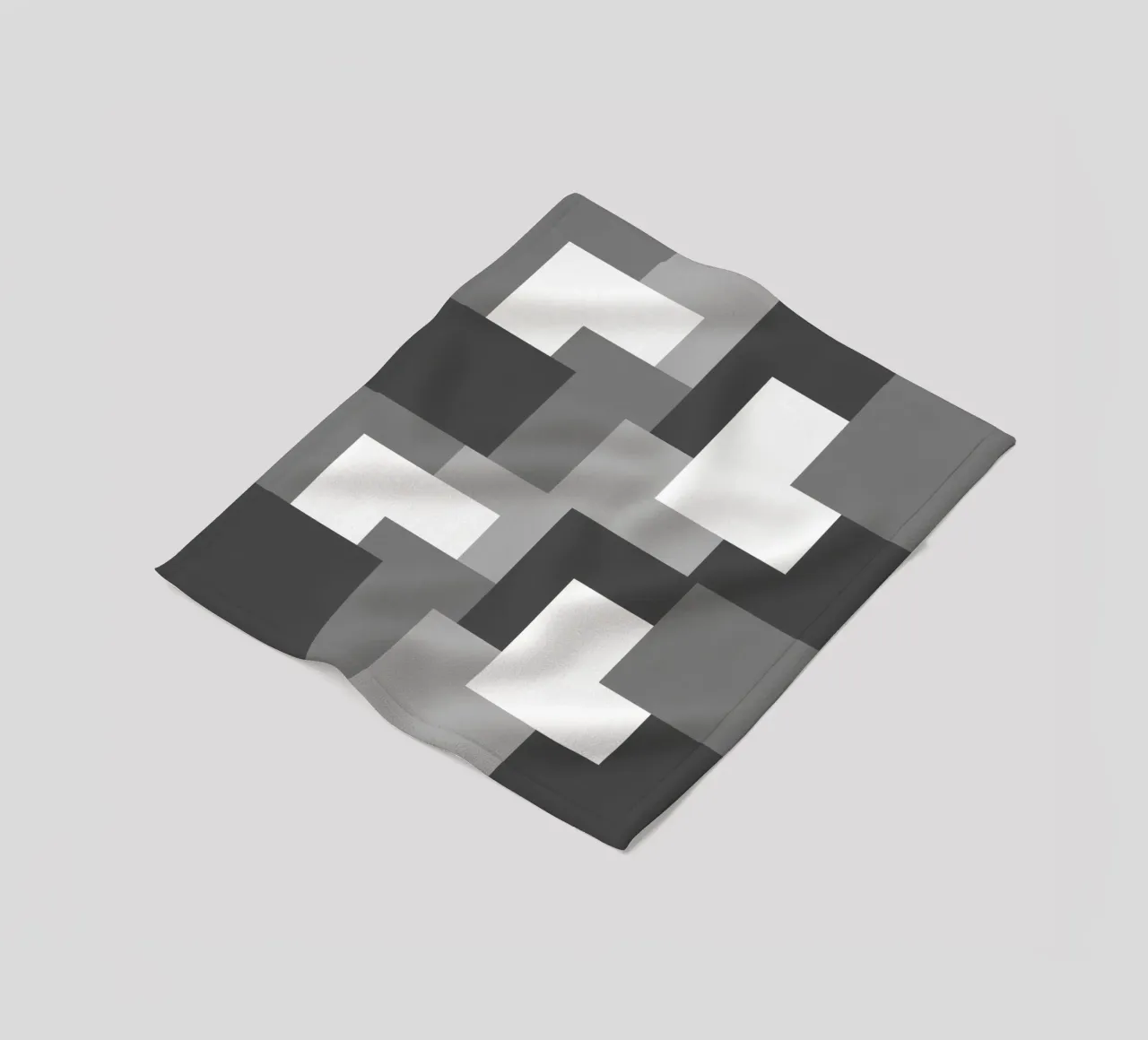 Grey square tiles coperta in pile da baobabprintstore