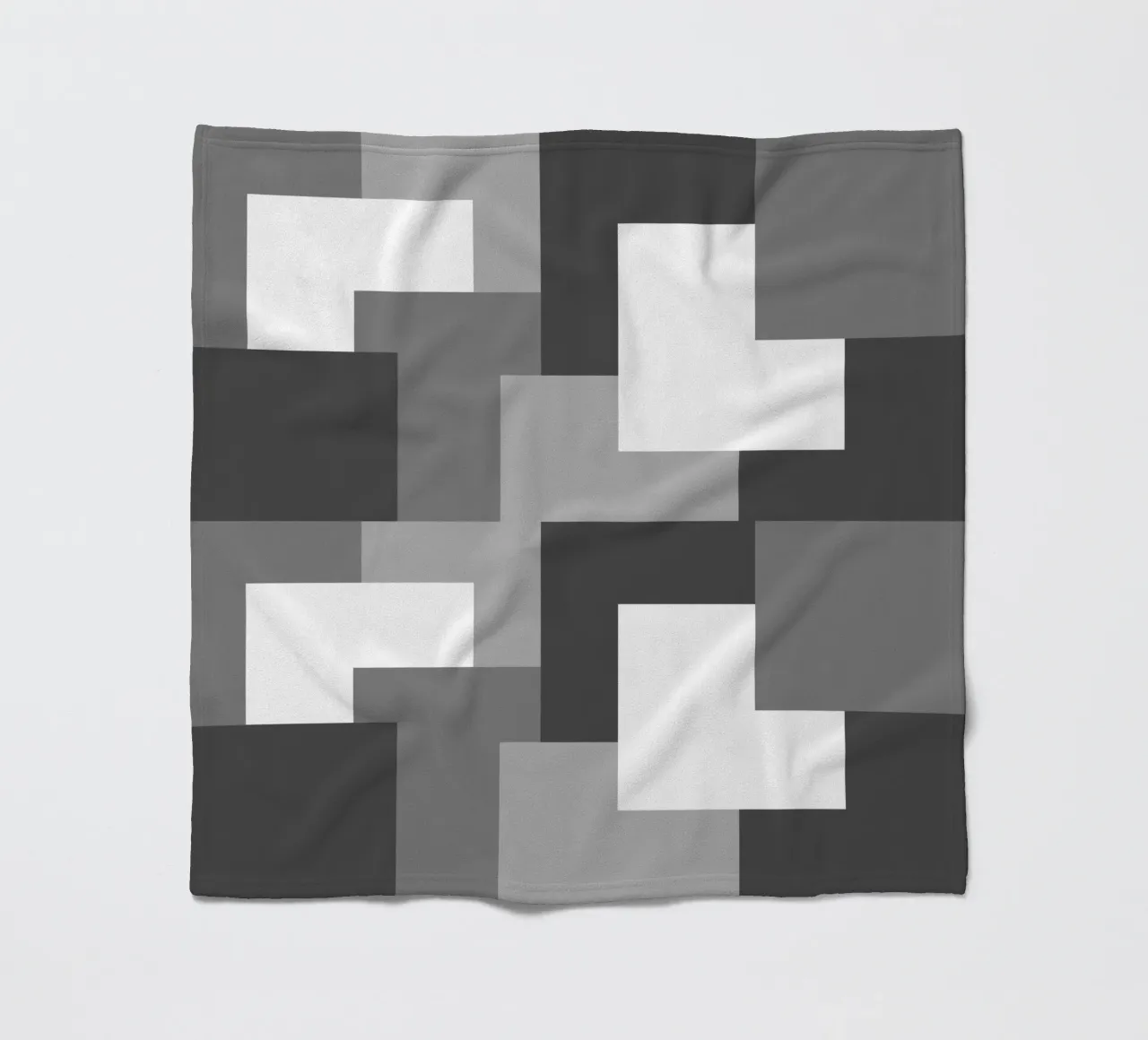 Grey square tiles coperta in pile da baobabprintstore