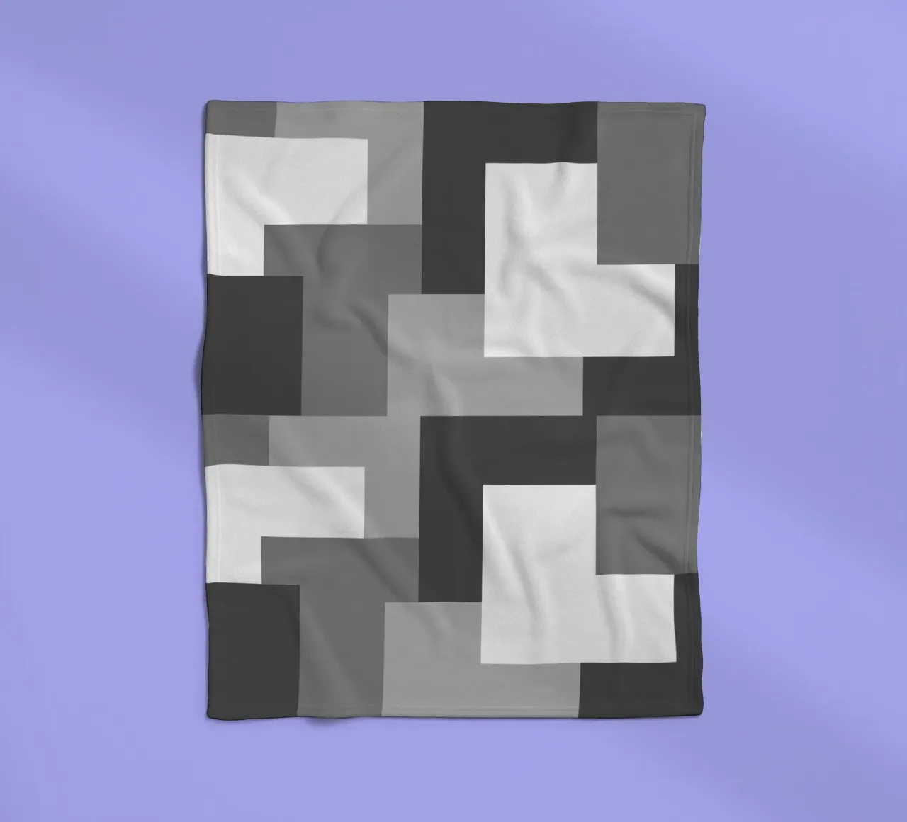 Grey square tiles coperta in pile da baobabprintstore