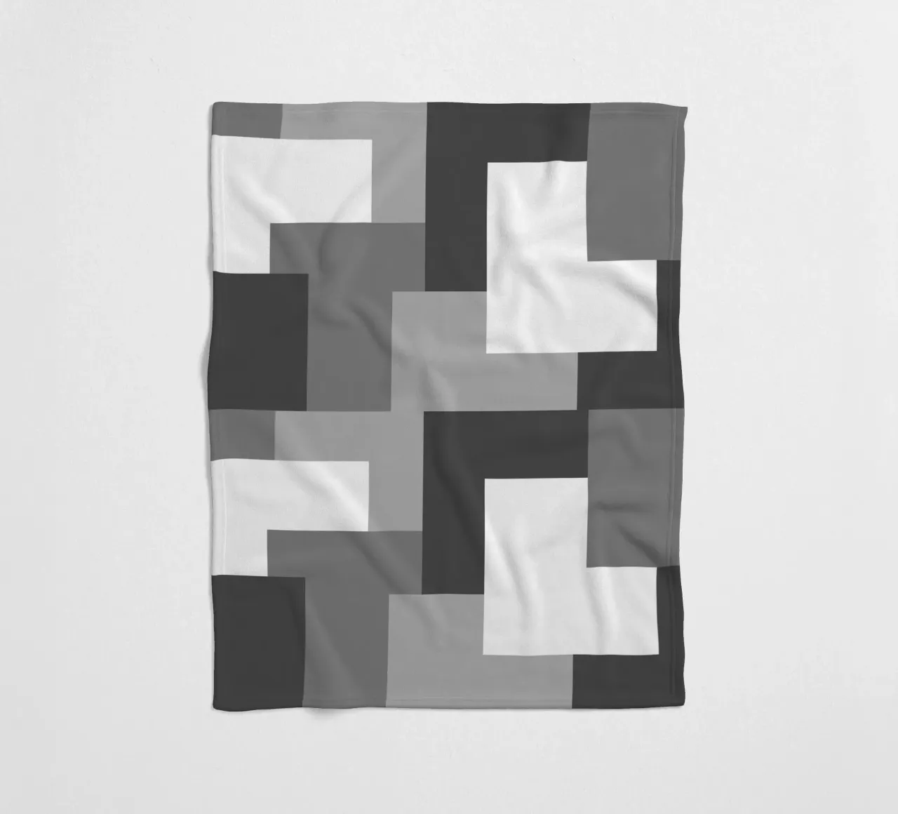 Grey square tiles coperta in pile da baobabprintstore